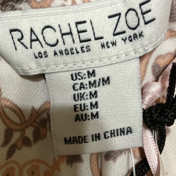 NWT! Rachel Zoe Tan and Brown Smocked Boho Top - Picture 4 of 8